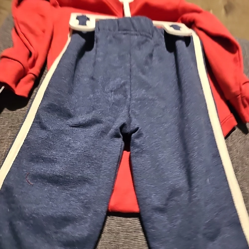 NWT Carter's 2 Piece Jogging Suit Red Freshman shirt Navy Sweatpants 24 Months